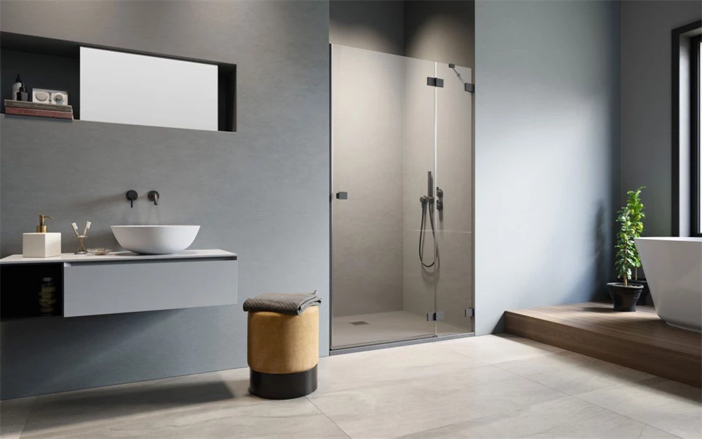 Radaway Essenza Pro Black DWJ 100 J fekete zuhanyajtó, 1000x2000 mm, balos