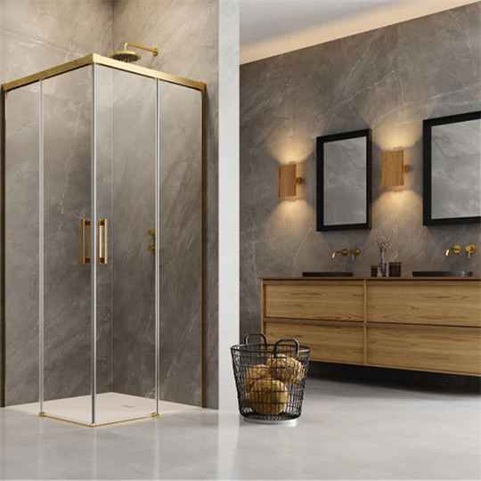 Radaway Idea Gold KDD jobbos 800*800*2000mm, saroktolós zuhanyajtó, arany