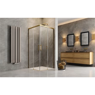 Radaway Idea Gold KDD jobbos 800*800*2000mm, saroktolós zuhanyajtó, arany