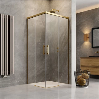 Radaway Idea Gold KDD jobbos 800*800*2000mm, saroktolós zuhanyajtó, arany