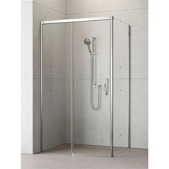 Radaway Idea S1 oldalfal jobbos, 1185-1200*2000mm, polírozott alu felületű alu profil, átl. üveg  easy-clean bevonattal