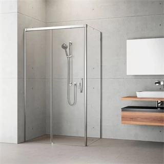 Radaway Idea S1 oldalfal jobbos, 1185-1200*2000mm, polírozott alu felületű alu profil, átl. üveg  easy-clean bevonattal