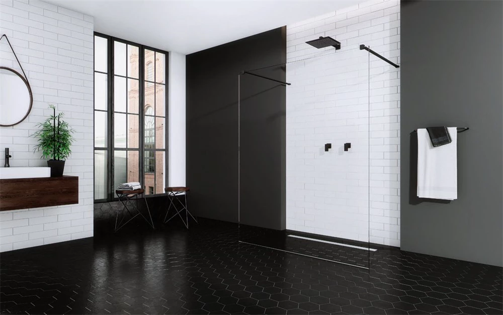 Radaway Modo New Black I 120 Walk-in zuhanyfal, 1200x2000, átlátszó