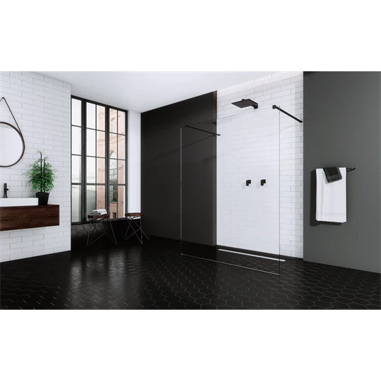 Radaway Modo New Black I 120 Walk-in zuhanyfal, 1200x2000, átlátszó