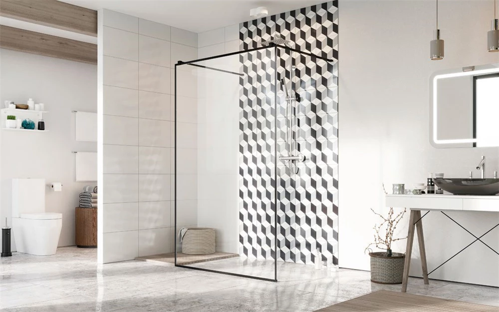 Radaway Modo New Black I 140 Frame Walk-in fekete zuhanyfal, 1400x2000 mm