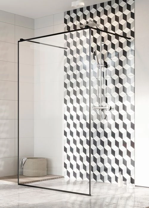 Radaway Modo New Black I Frame Walk-in fekete zuhanyfal 160, 1600x2000 mm