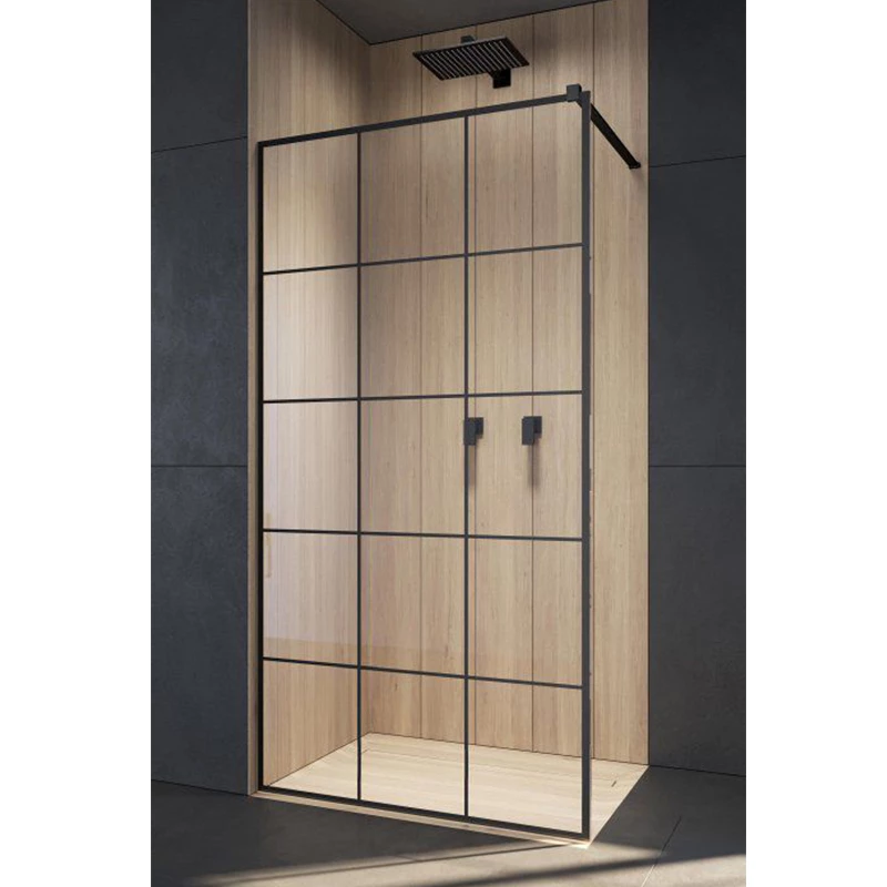 Radaway Modo New Black II Factory 90-es Walk-In zuhanyfal, fekete, zuhanykabinhoz