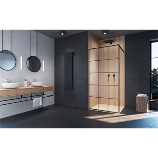 Radaway Modo New Black II Factory 120-as Walk-in zuhanyfal, matt fekete