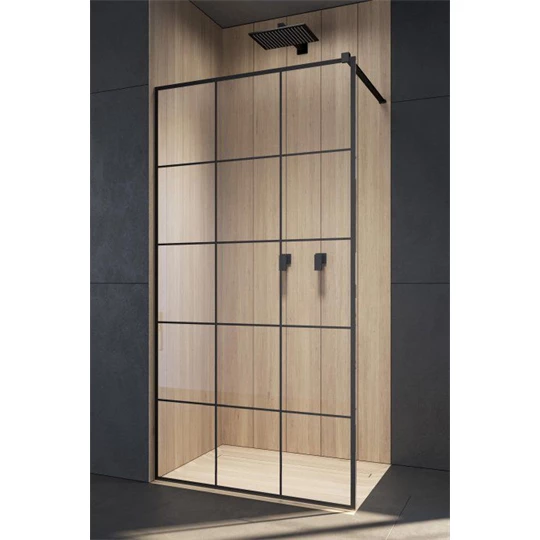 Radaway Modo New Black II Factory 120-as Walk-in zuhanyfal, matt fekete