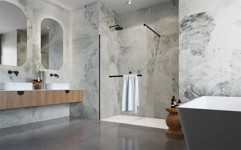 Radaway Modo New Black II Walk-in zuhanyfal törölközőtartóval 80, 800x2000 mm, átlátszó