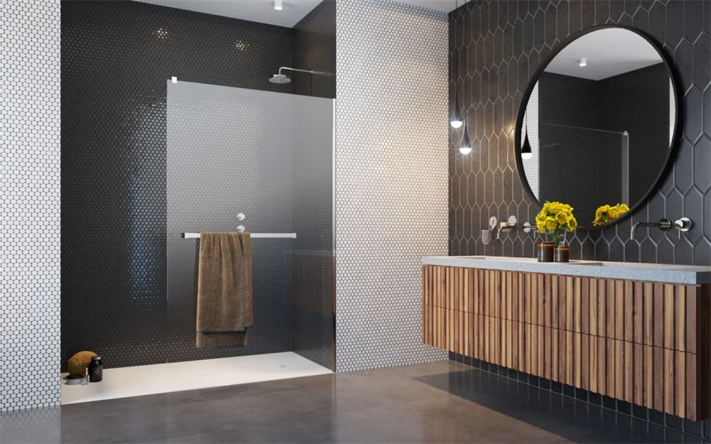Radaway Modo New II 110 Walk-in zuhanyfal törölközőtartóval, 1100x2000 mm, átlátszó