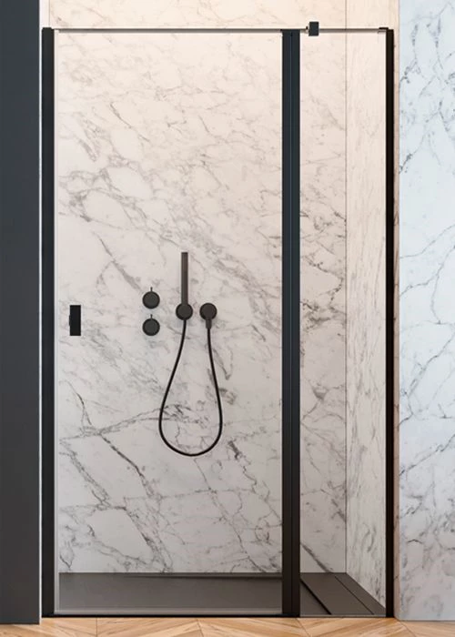 Radaway Nes Black DWJ II 110B zuhanyajtó, 1100x2000 mm, balos