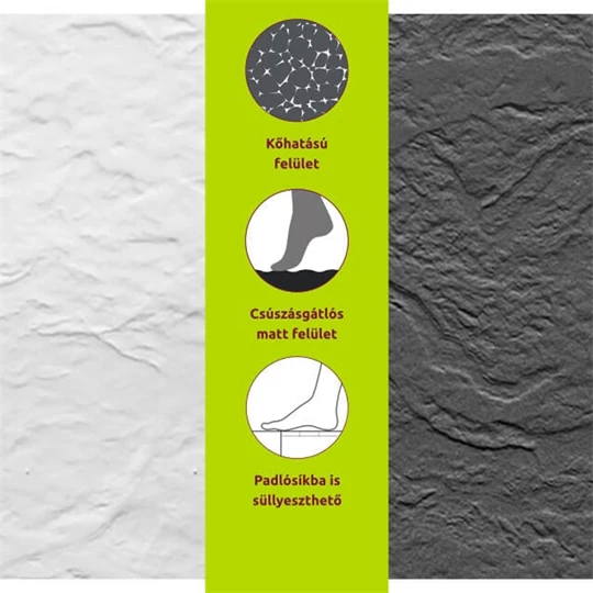 Radaway Teos F műmárvány zuhanytálca 1200x1000x40 HS1 szifonnal, cemento
