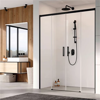 Radaway zuhanyajtó Idea Black DWD 200 Ultra Clear