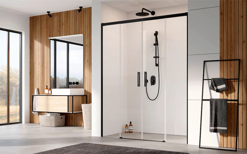 Radaway Idea Black DWD 160 zuhanyajtó, 1600x2005 mm