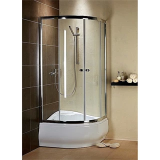 Radaway Premium A íves zuhanykabin 900x900x1700 mm, króm/fabrik