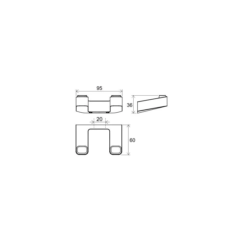 Ravak 10° TD 100.20 Dupla fogas, fekete