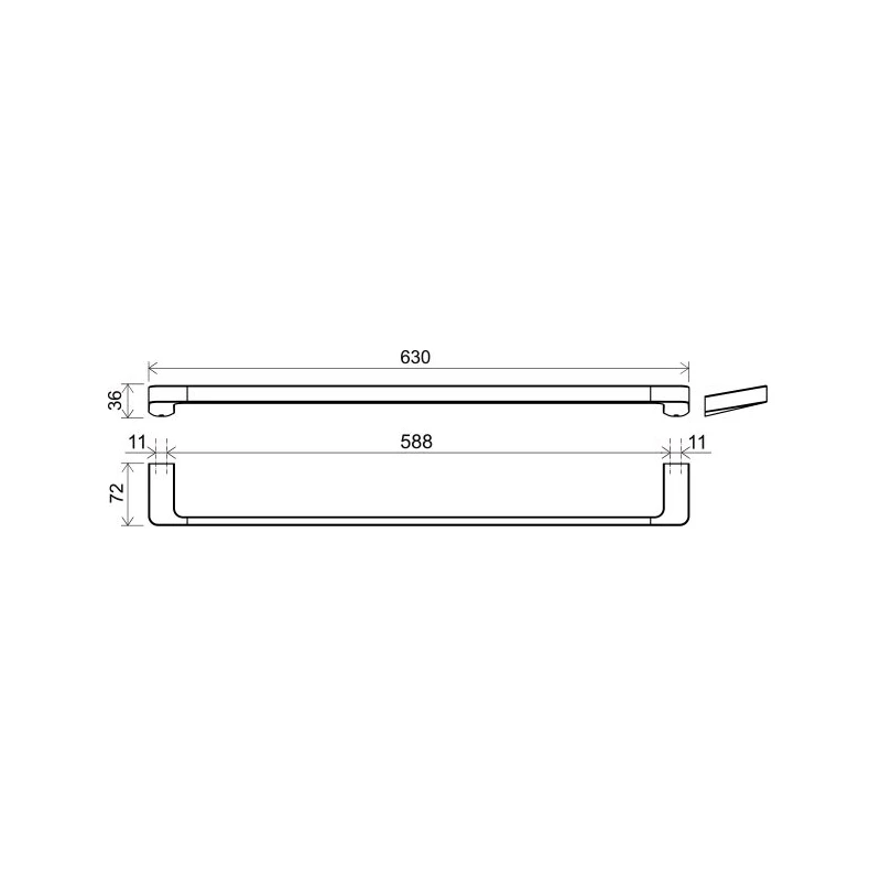 Ravak 10° TD 310.20 törölközőtartó 63 cm, fekete