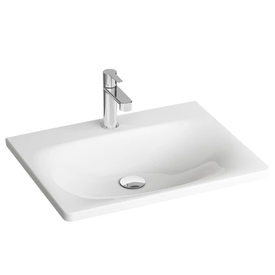 Ravak Balance kerámia mosdó 800*465*30mm, csaplyukkal, túlfolyó nélkül, fehér felület