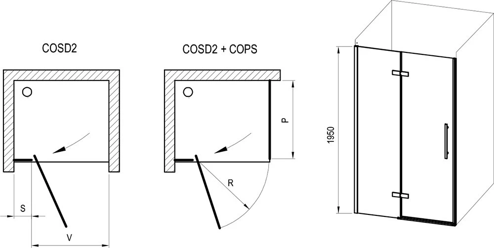 Ravak COOL! zuhanyajtó COSD2-110 króm + transparent