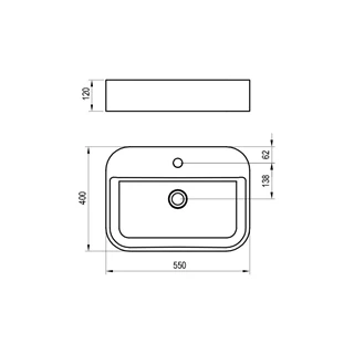 Ravak Ceramic 550 R Slim Shelf kerámia mosdó fehér