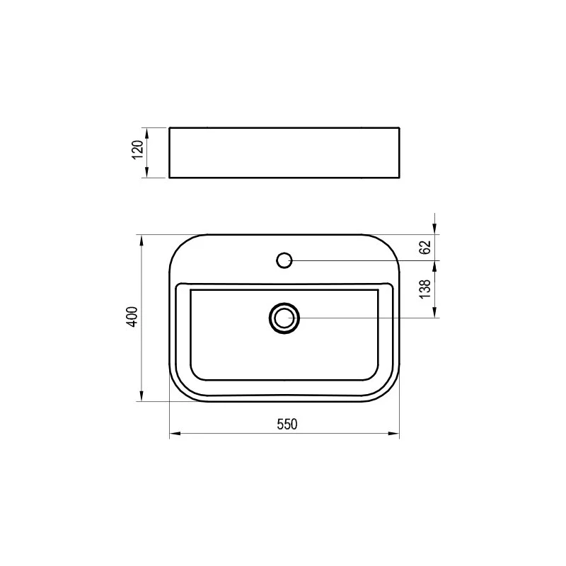 Ravak Ceramic 550 R Slim Shelf kerámia mosdó fehér