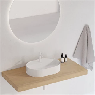 Ravak Ceramic 55 Slim O Shelf mosdó csaplyukkal, túlfolyóval, 55x40x12cm, fehér kerámia