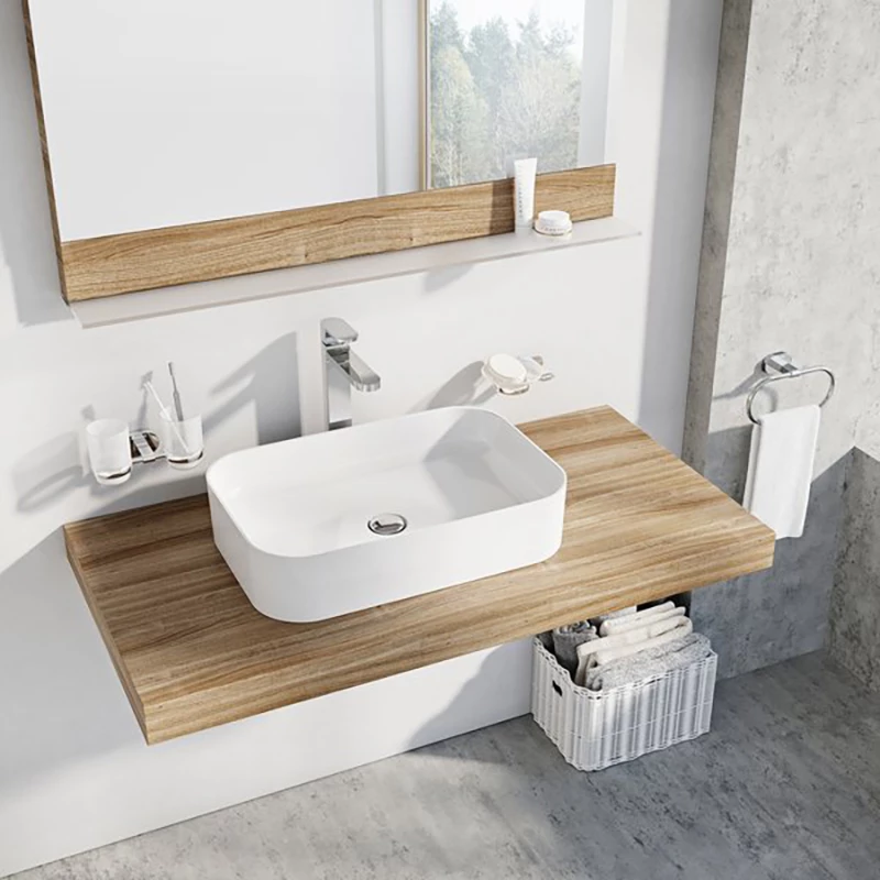 Ravak Ceramic Slim R pultra építhető kerámia mosdó 550*370*120mm,túlfolyó nélkül