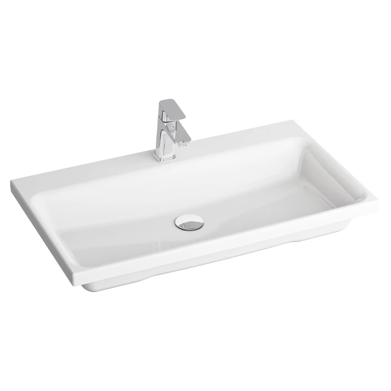 Ravak Comfort 800 kerámia mosdó 800*460*30mm, csaplyukkal, túlfolyó nélkül fehér