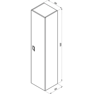 Ravak Comfort fali magas szekrény 350*1600*320mm, fordítható nyitásirány, magasfényű fehér, fehér