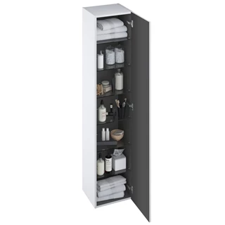 Ravak Comfort fali magas szekrény 350*1600*320mm, fordítható nyitásirány, magasfényű fehér, fehér
