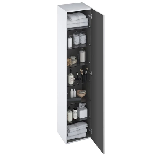 Ravak Comfort fali magas szekrény 350*1600*320mm, fordítható nyitásirány, magasfényű fehér, fehér
