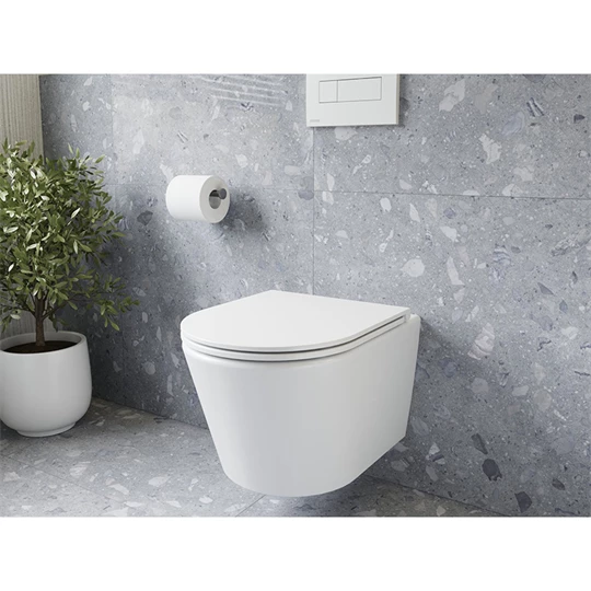 Ravak Flow RimOff fali WC szett, soft close ülőkével, fehér