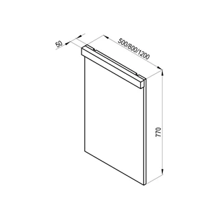 Ravak Natural 800 tükör fehér 800*50*770mm
