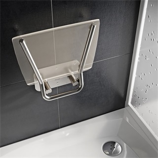 Ravak OVO-B II Clear lehajtható zuhanyülőke, rozsdamentes vázszerkezet, áttetsző műanyag ülő felület