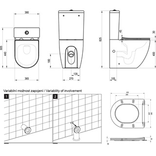 Ravak Optima RimOff monoblokkos WC, ülőkével