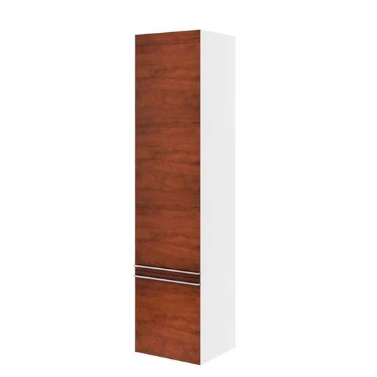 Ravak SB 400 Clear magas szekrény, balos, fehér/cseresznye, 400x1550x350 mm