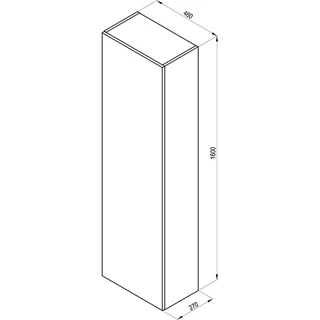 Ravak SB Formy faliszekrény 460x270x1600mm, sötét dió