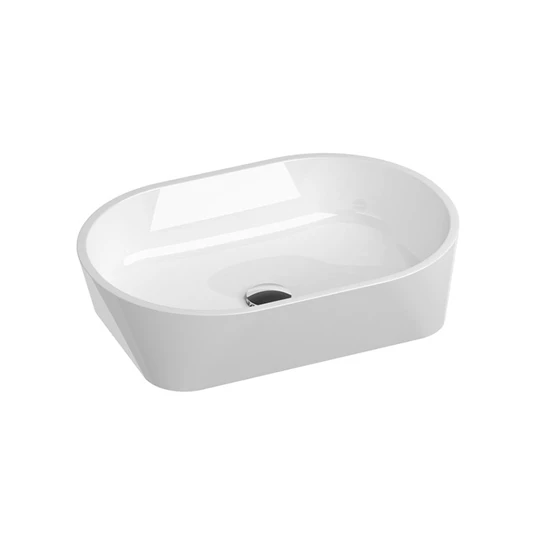 Ravak Solo pultra építhető műmárvány mosdó 580 x 400 x 140 mm , csaplyuk és túlfolyó nélkül, fehér felület