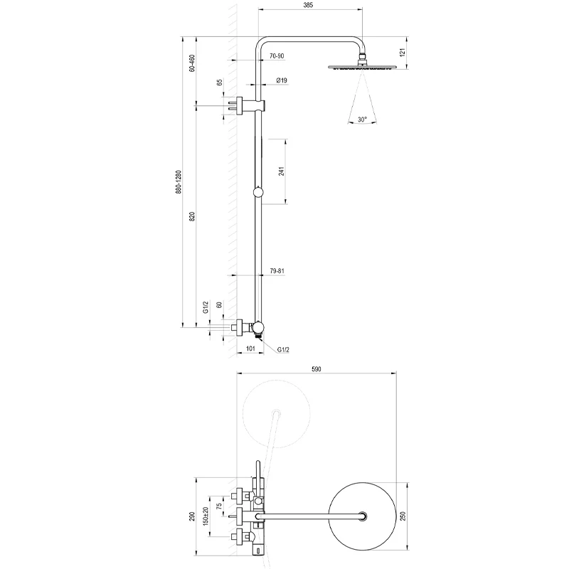 Ravak Spring Termosztátos zuhanyoszlop, szettel - króm SG 091.00CR