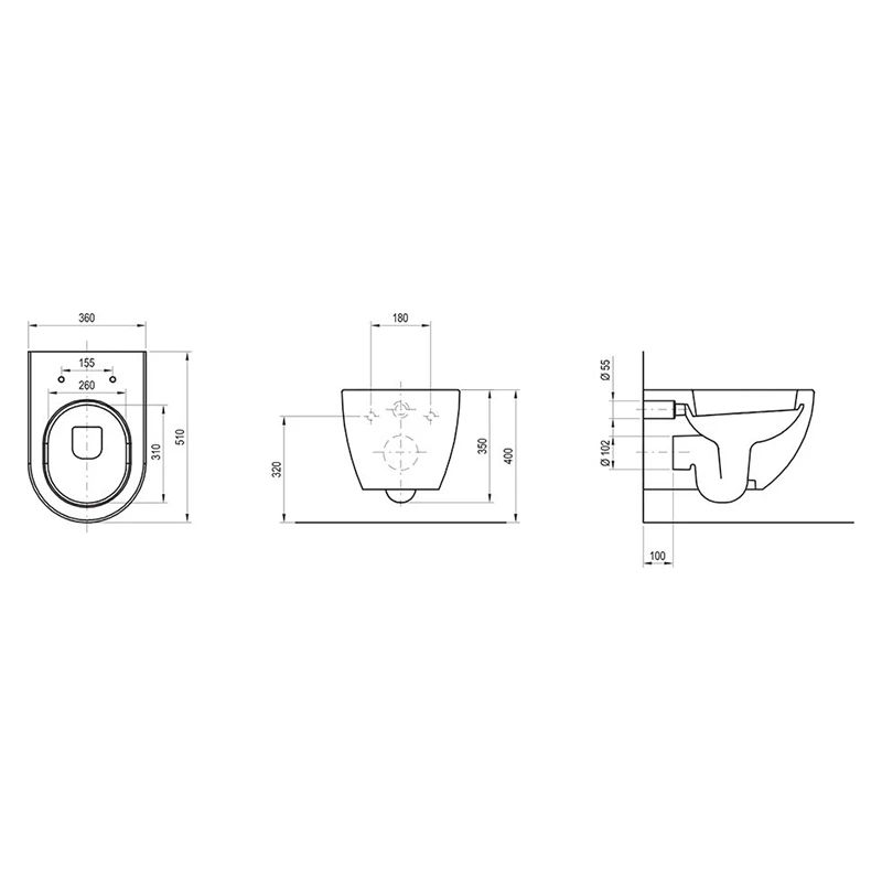 Ravak Uni Chrome Rim fali WC csésze, mélyöblítésű