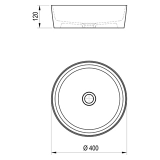 Ravak Uni Slim 400 kerámia mosdó, 400mm átmérő, túlfolyó nélkül