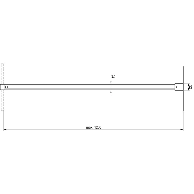 Ravak  W-set Uni Free/Wall fekete 120cm (méretre vágható) zuhanykabinhoz