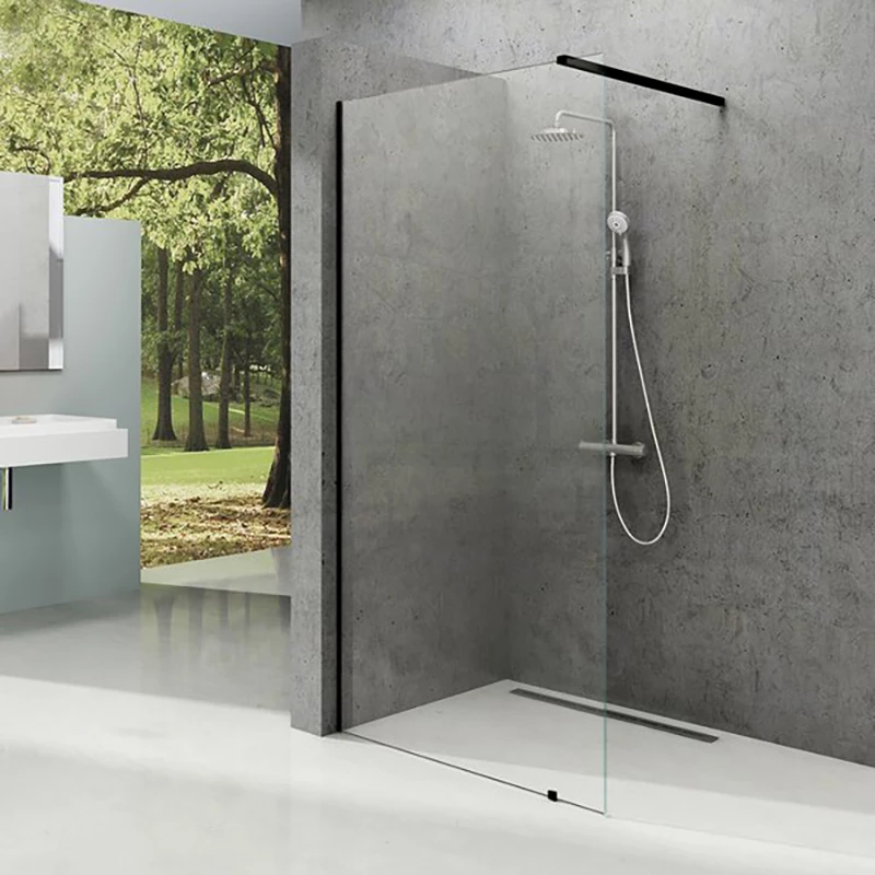 Ravak Walk-in Wall zuhanyfal, 1000*2000*8mm, átlátszó üveg, fekete keret