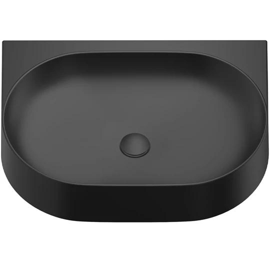 Ravak Yard 600 mosdó csaplyukkal, túlf.nélkül, 60,5*50*12,5cm, kerámia, matt fekete