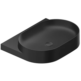 Ravak Yard 600 mosdó csaplyukkal, túlf.nélkül, 60,5*50*12,5cm, kerámia, matt fekete