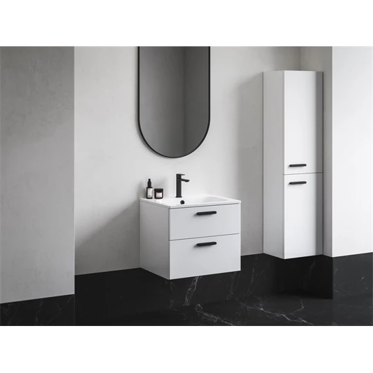 Ravak fürdőszobai szekrény SD 700 Chrome II fehér/fehér, fekete fogantyúval 152mm