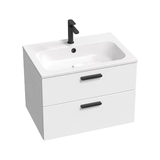 Ravak fürdőszobai szekrény SD 700 Chrome II fehér/fehér, fekete fogantyúval 152mm