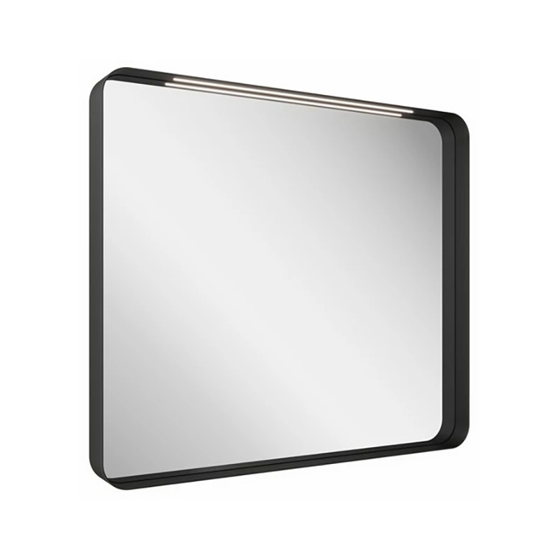 Ravak fürdőszobai tükör Strip 800x700 fekete, világítással