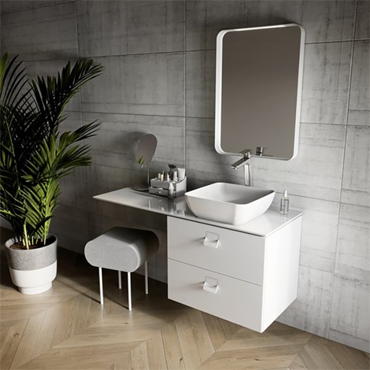 Ravak fürdőszobai tükör Strip 900x700 fehér, világítással